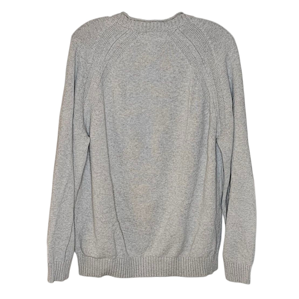 Tommy Hilfiger Minimalist Light Grey Cotton Rolled Crewneck Sweater men's XL - Picture 2 of 8